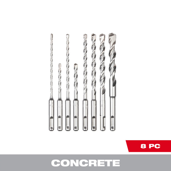 Milwaukee 48-20-7673 8pc. SDS Plus M/2 2-Cutter Drill Bit Kit