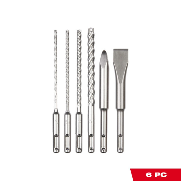 Milwaukee 48-20-7662 6pc. SDS Plus MX4 4-Cutter & Chisel Kit