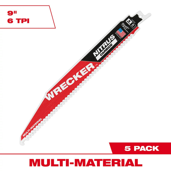 Milwaukee 48-00-5572 9" The WRECKER with NITRUS CARBIDE 5PK