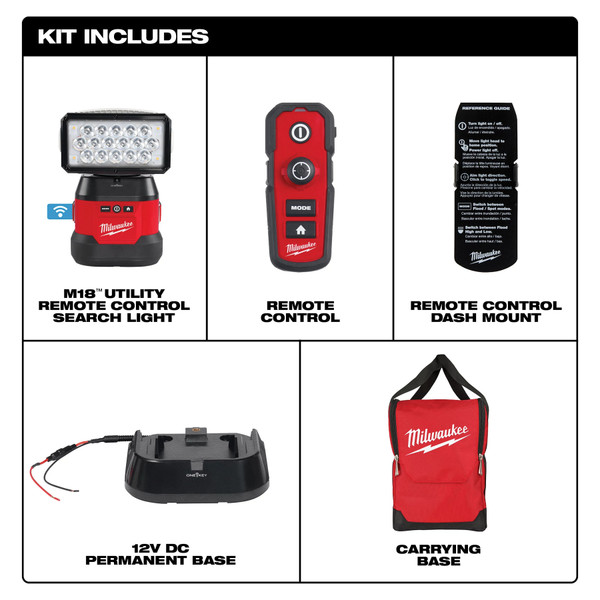 Milwaukee 2123-20 M18 Utility Remote Control Search Light w/ Portable Base