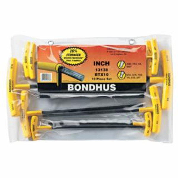 BONDHUS BTX-10 10PC. T-WRENCH HEX SET BALLDRIVER