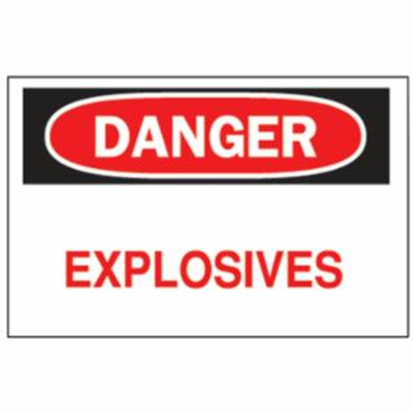 BRADY 10"X14" FIBERGLASS DANGER EXPLOSIVES SIGN