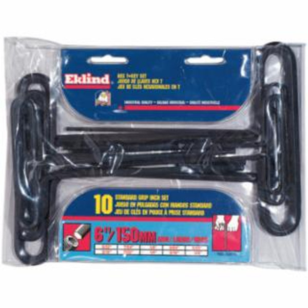 EKLIND TOOL 6"10 KEY 3/32"TO3/8"T-HANDLE HEX KEY SET