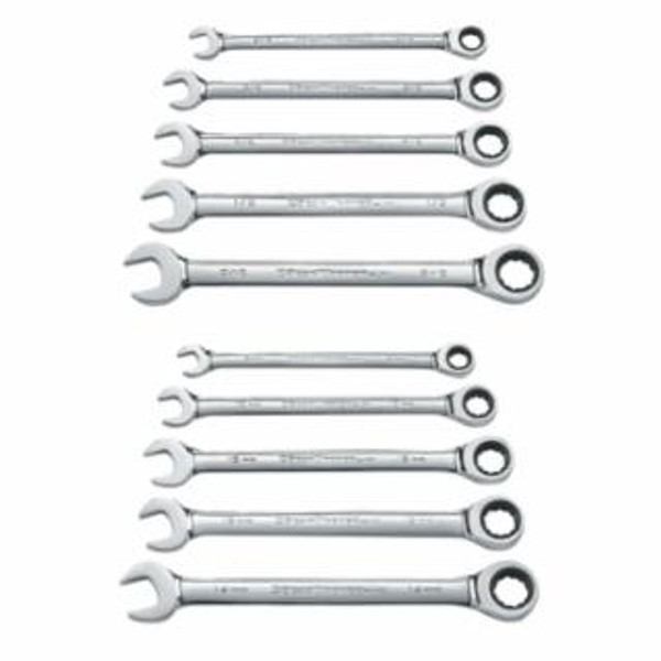 GEARWRENCH 10PC SAE/METRIC COMBO RAT WRENCH SET