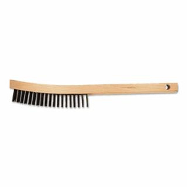 CURVED HANDLE SCRATCH BRUSH 4X19 ROWS CS WIRE