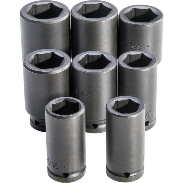 PROTO 3/4" DRIVE 8 PC DEEP IMP SOCKET ST - 6 PT