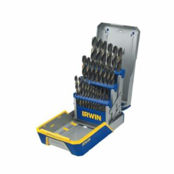 IRWIN 29 PIECE DRILL BIT SET W/CASE BLACK & GOLD OXIDE