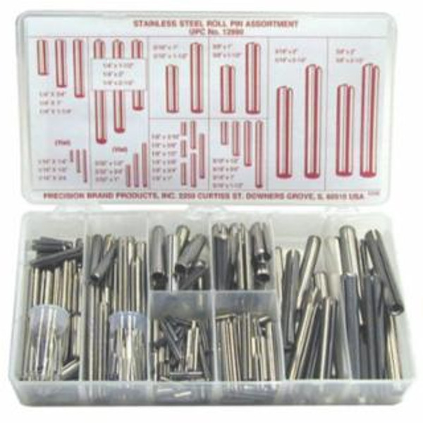 PRECISION BRAND STAINLESS STEEL ROLL PINASSORTMENT - 300 PIECES