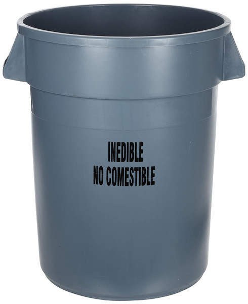 RUBBERMAID COMMERCIAL 44-GAL GRAY BRUTE CONTAINER W/O LID W/INEDIBLE