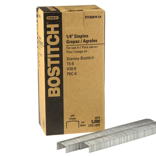 Bostitch STCR26191/4 Staple 2619 7/16 Cn 1/4"Galvanized 5000/Box (1 BX)