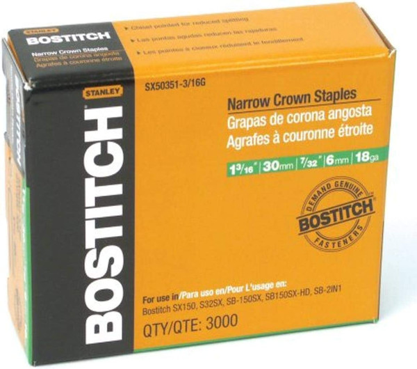 Bostitch SX50351-3/16G 5035 Staple 7/32" Cn 3/16 Galv 3000 Per Box (1 BX)