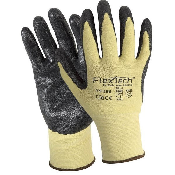 WELLS LAMONT KEVLAR GLOVE WITH FOAM NITRILE PALM XS