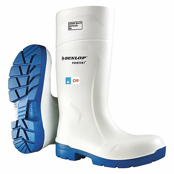 DUNLOP PROTECTIVE FOOTWEAR FOODPRO PUROFORT MULTIGRIP SAFETY WHT/BLU SZ3