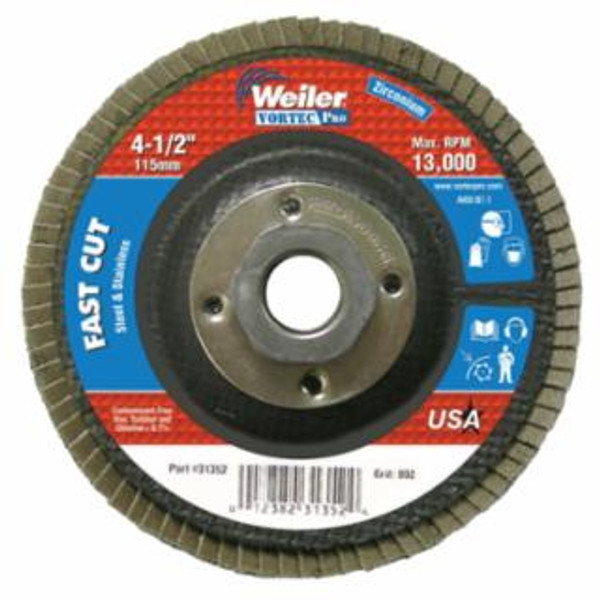 WEILER 4-1/2" WOLVERINE ANGLED 80Z  5/8"-11 UNC NUT