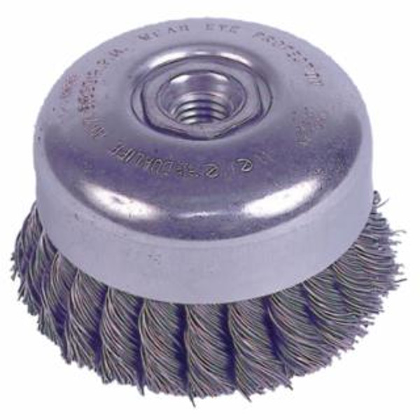 WEILER 4" DOUBLE KNOT CUP BRUSH.023 5/8"-11 A.H.