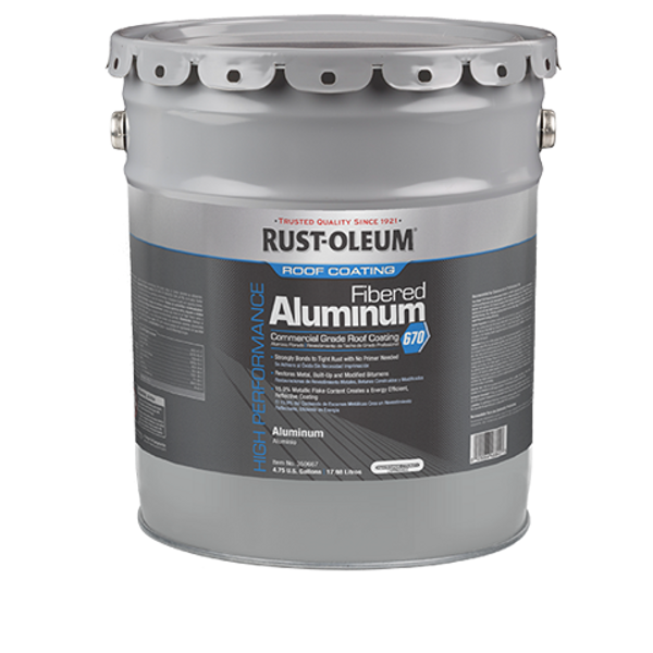 RUST-OLEUM ROOFING 670 FIBERED ALUMINUM ROOF COATING  4.75 GAL