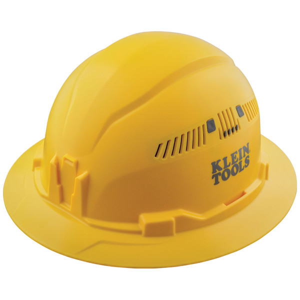 Klein Tools 60262 Hard Hat, Vented, Full Brim Style, Yellow