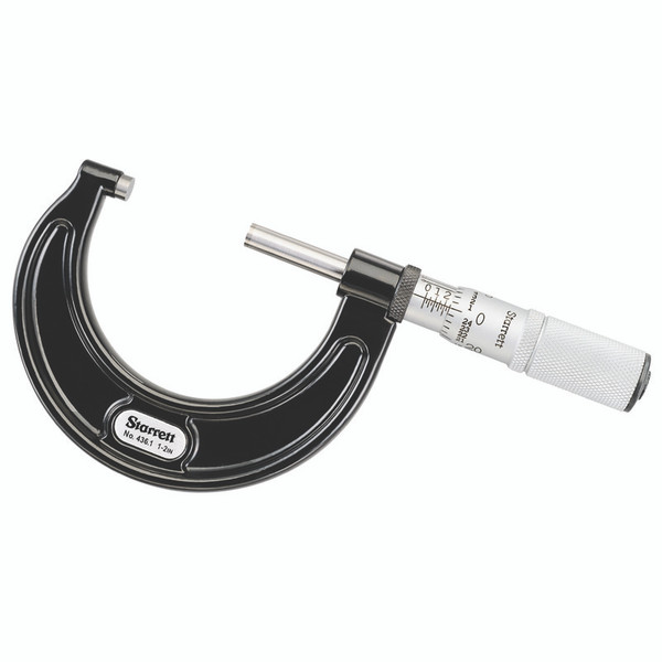 L.S. Starrett 68007 T436.1Xfl-2 Outside Micrometer 1-2" Range .0001"