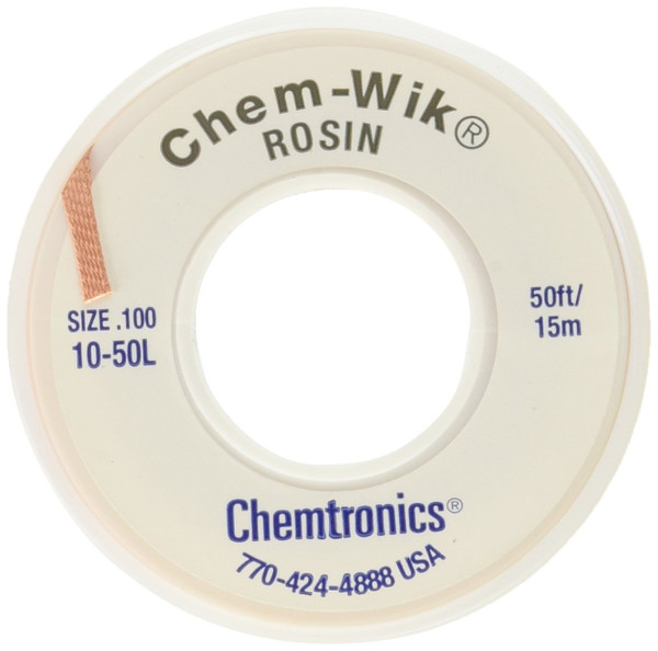 CHEMTRONICS CHEMWIK ROSIN  DESOLDERING BRAID 1" X 50'