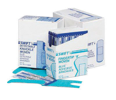 HONEYWELL NORTH 017000 First Aid 1" x 3" High Visibility Blue Woven Strip Adhesive Bandage (100 Per Box) (1/BX)