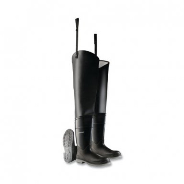 DUNLOP PROTECTIVE FOOTWEAR HIP WADER BLACK PLAIN TOE