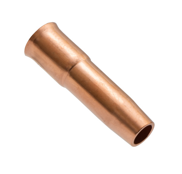 22-50Ss: 1/2" Slide-On Short Stop Copper Mig Nozzle