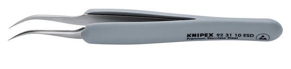 Knipex Premium Stainless Steel Precision Tweezers-45Angled-Needle-Point Tips-ESD 923110ESD