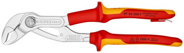 Knipex Cobra High-Tech Water Pump Pliers-1000V Insulated-Tethered Attachment 8726250T