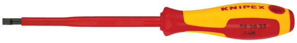 Knipex Slotted Screwdriver, 5"-1000V Insulated, 7/32" tip 982055