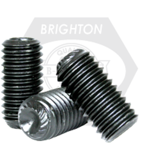 #6-40 x 3/8" UNF Knurled Cup Point Socket Set Screws Knurled Cup Point, Fine, Alloy, Black Oxide, Qty 100