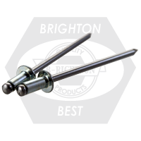 Sbs 4-3 1/8 (.126-.187) x 0.313,White Painted Steel / Steel Zinc Cr+3 Dome Head Blind Rivet, Qty 500