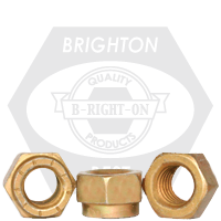 1 1/4"-7 L9 Collar Lock Nuts, Cadmium Yellow & Wax , Coarse (UNC), Alloy Steel, Made in USA, Qty 6