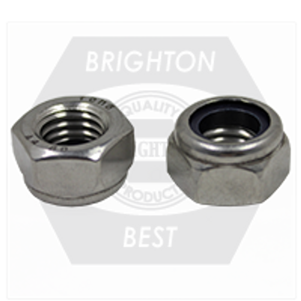 M22-2.50 DIN 985 Nylon Insert Thin Locknuts, Coarse, Stainless A4-80, Qty 25