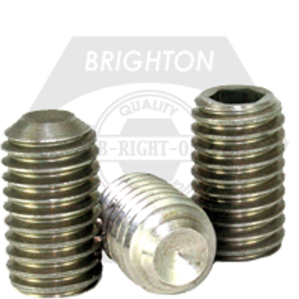 M10-1.50 x 25 mm Socket Set Screws Cup Point, Coarse, 316 Stainless Steel A4, Qty 100