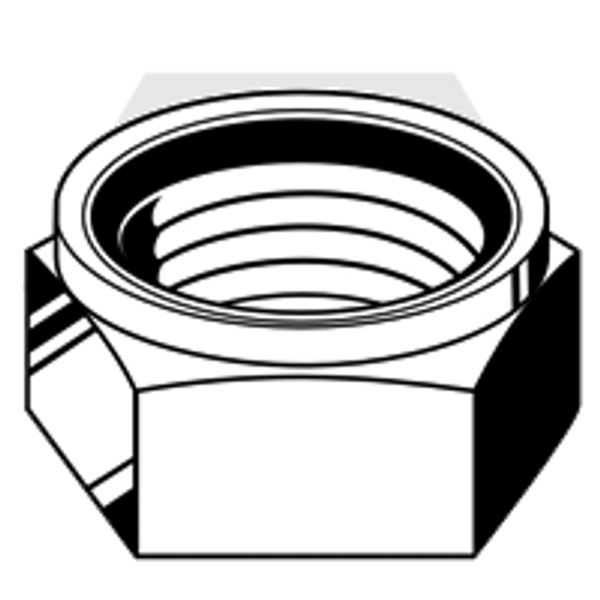 M30-3.50 DIN 985 Nylon Insert Thin Locknuts, Coarse, Stainless A2-70, Qty 10