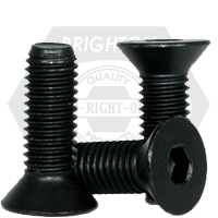 M8-1.25 x 45 mm Flat Head Socket Cap Screws, Metric Class 10.9, Thermal Black Oxide, Full Thread, Coarse (UNC), DIN 7991, Qty 100