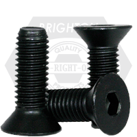 M8-1.25 x 90 mm Flat Head Socket Cap Screws, Metric Class 10.9, Thermal Black Oxide, Partial Thread, Coarse (UNC), DIN 7991, Qty 100