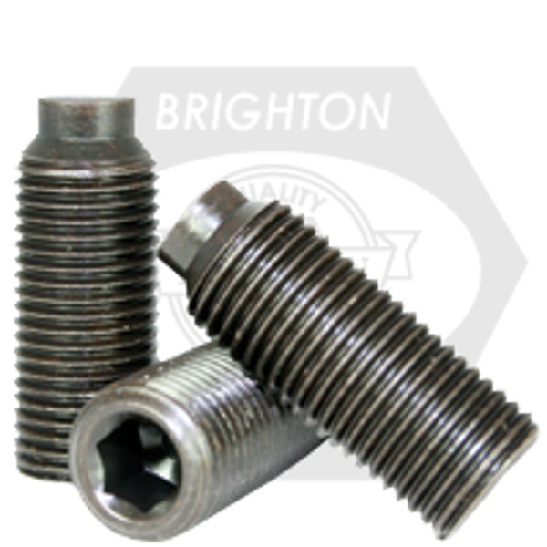 5/8"-18 x 3" Socket Set Screws 1/2 Dog Point, Fine, Alloy, Black Oxide, Qty 25