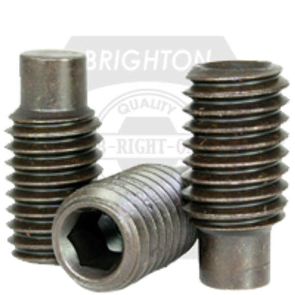 #6-32 x 7/16" Socket Set Screws Full Dog Point, Coarse, Alloy, Black Oxide, Qty 100