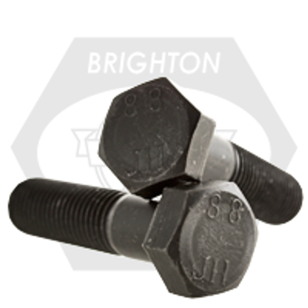 M10-1.00 x 90 mm DIN 960 Hex Cap Screws 8.8, Extra Fine, (Partial Thread) Med. Carbon Plain, Partially Threaded, Qty 50