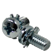 M3-0.50 x 6 mm Machine Screws, External Tooth Lockwasher, Phillips Pan Head, SEMS, Zinc Cr+3, Qty 1000