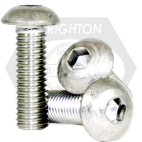 1/2"-13 x 5" Button Head Socket Cap Screws, Non-Standard, 18-8 Stainless Steel A2, Full Thread, Coarse (UNC), Qty 25
