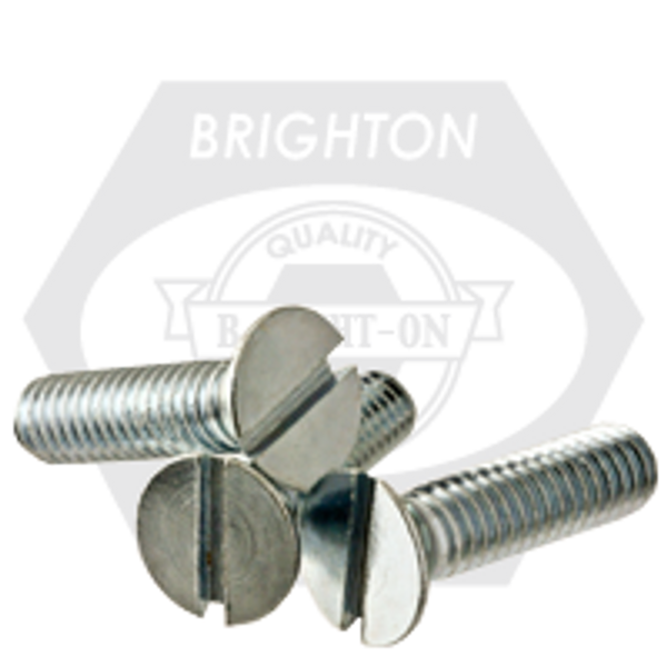 #10-32 x 1 3/4" UNF Flat Head Slot Machine Screws, Flat Slotted, Stainless Steel 304, Fully Threaded, Qty 500