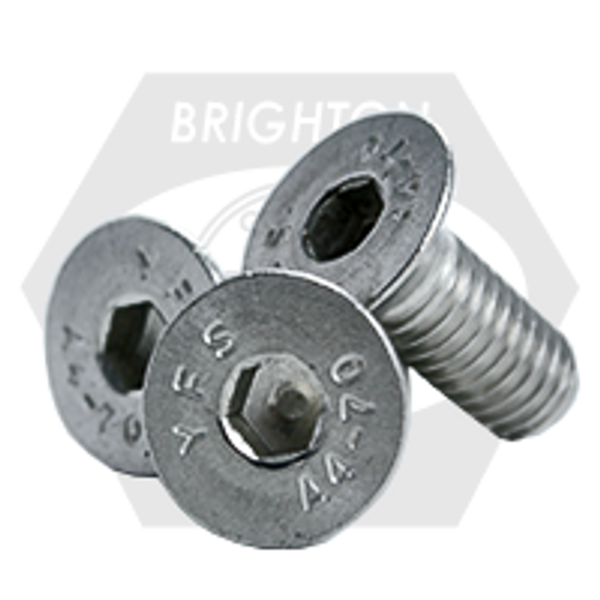 M3-0.50 x 20 mm Flat Head Socket Cap Screws, Coarse, 316 Stainless Steel A4, Fully Threaded, Qty 100