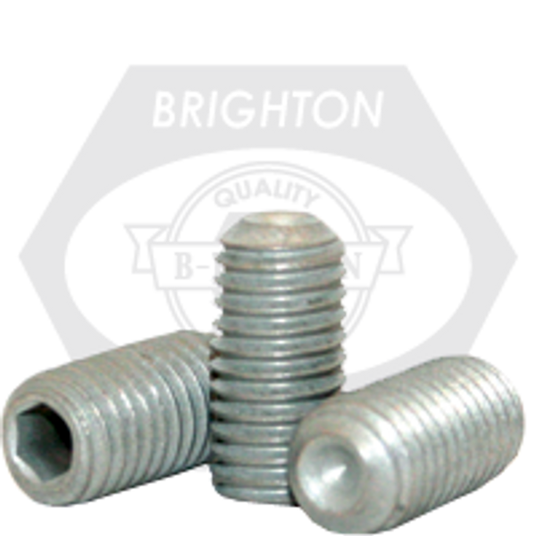 M12-1.75 x 35 mm Socket Set Screws Cup Point 45H, Coarse, ISO4029 / DIN916 Zinc-Bake Cr+3, Qty 100