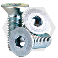 M5-0.80 x 10 mm Flat Head Socket Cap Screws, Metric Class 10.9, Zinc-Bake Cr+3, Full Thread, Coarse (UNC), Qty 100