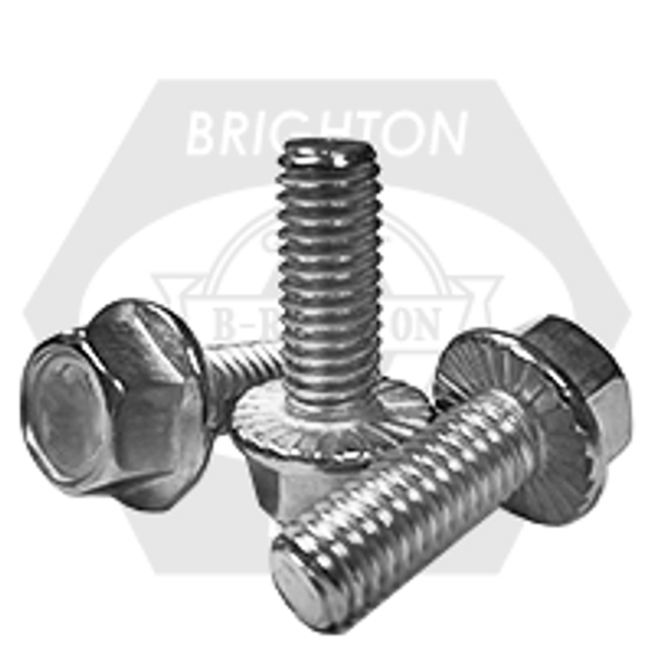 M12-1.75 x 35 mm (FT), Coarse, Metric Class 8.8 Hex Flange Bolt, Serrated, DIN 6921, Zinc Cr+3, Qty 50