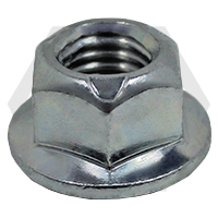 M6-1.00 Hex Flange Top Lock Nuts, Metric Class 10, Zinc Cr+3, Coarse (UNC), DIN 6927/DIN EN 1664, Qty 200