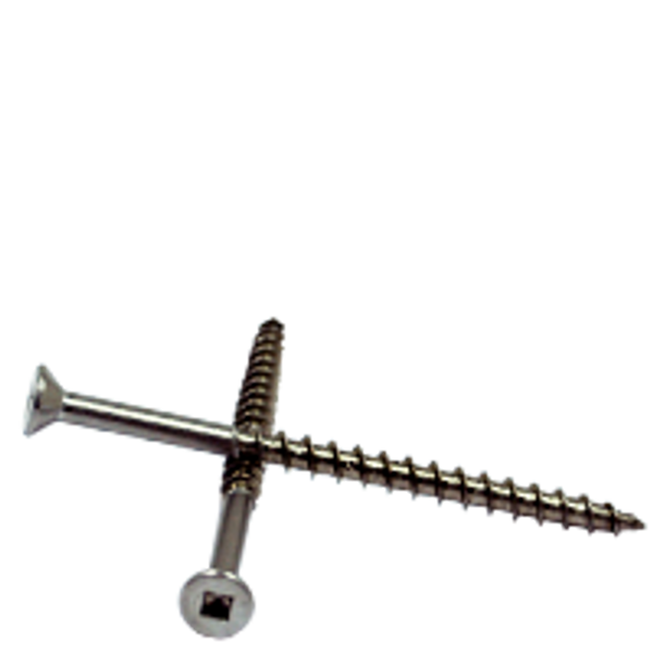 #10-8 x 2" / 1-1/4" Ss 18-8 Square Flat Head Deck Screw (Drywall Screw), 4 Nibs, Type 17, Qty 400