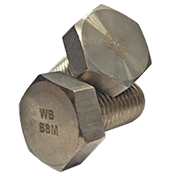1 1/8"-7 x 6 1/2" 316 Stainless Steel B8M Heavy Hex Head Cap Screw, ASTM A193 Class 1, Partially Threaded, Qty 2